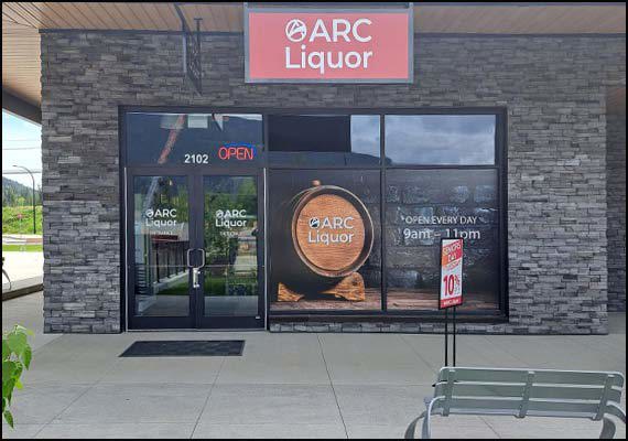 pic of the Revelstoke's Arc Liquor Store with their logo