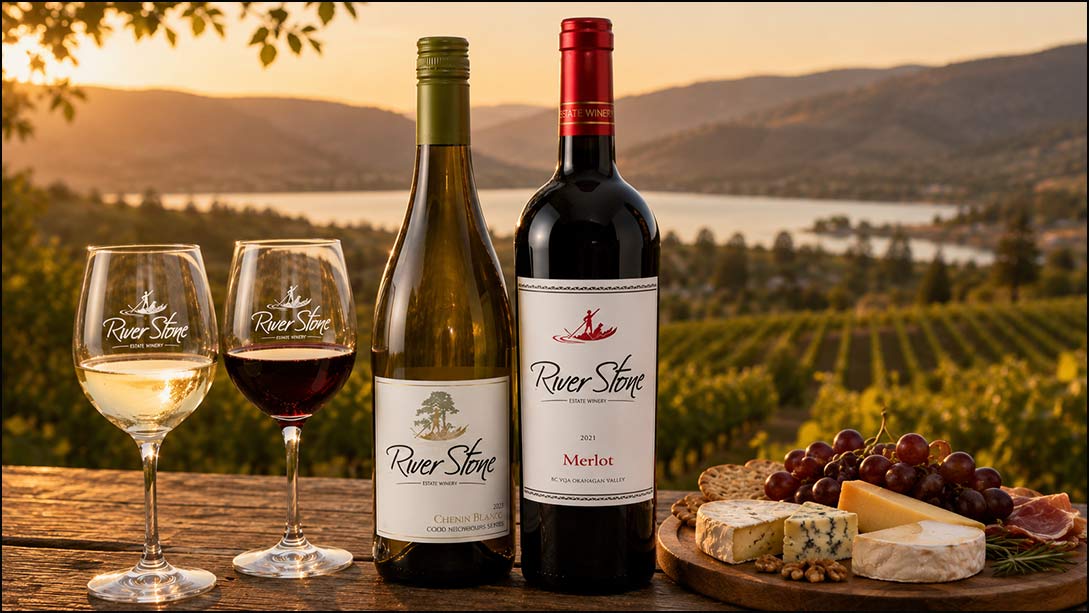 River Stone Estate Winery wines presented in an elegant South Okanagan setting