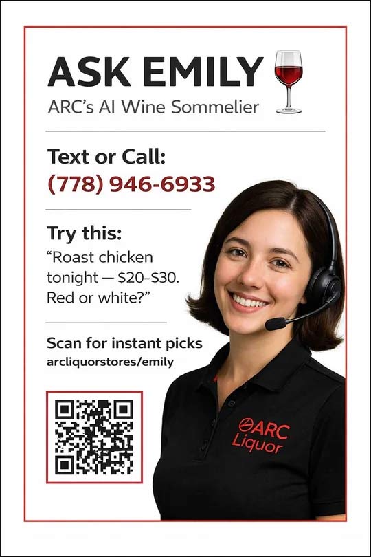 Ask Emily shelf talker concept with QR code and Emily portrait